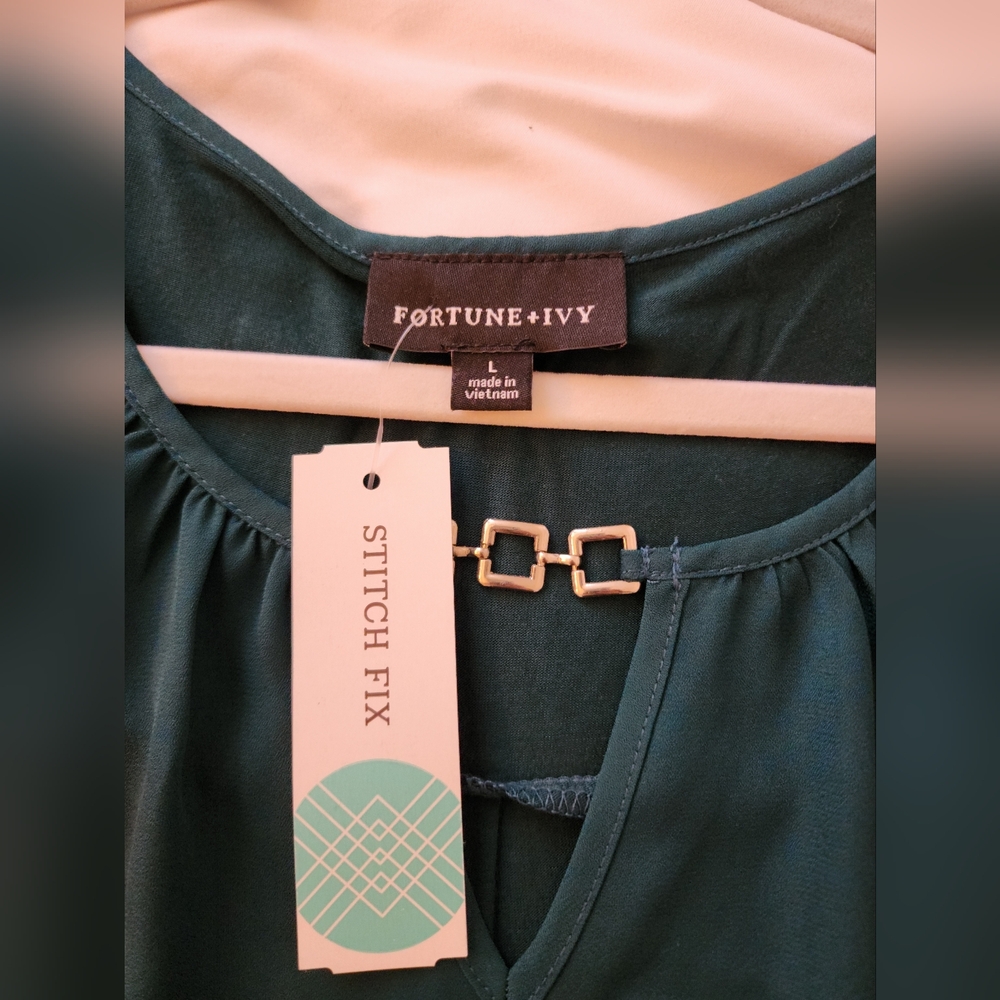 NWT Fortune & Ivy Kelly Green Blouse from Stitchfix - Picture 10 of 11